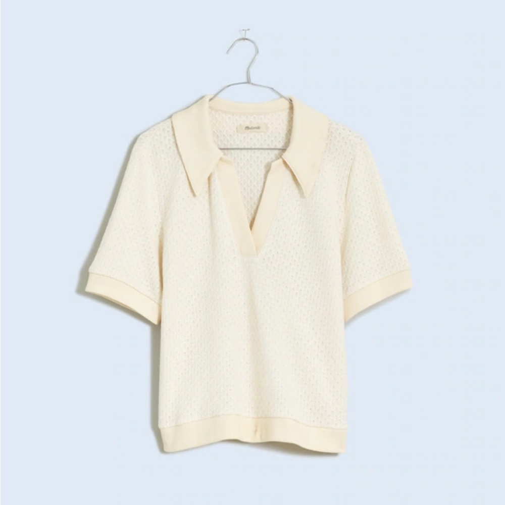 Madewell Collared Pointelle Sweater Tee